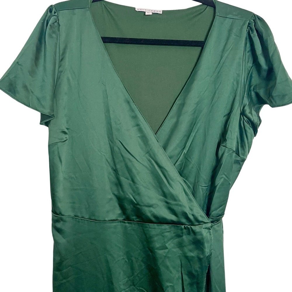 Baltic Born Krystal Satin Wrap Gown | XL | Maxi Dress